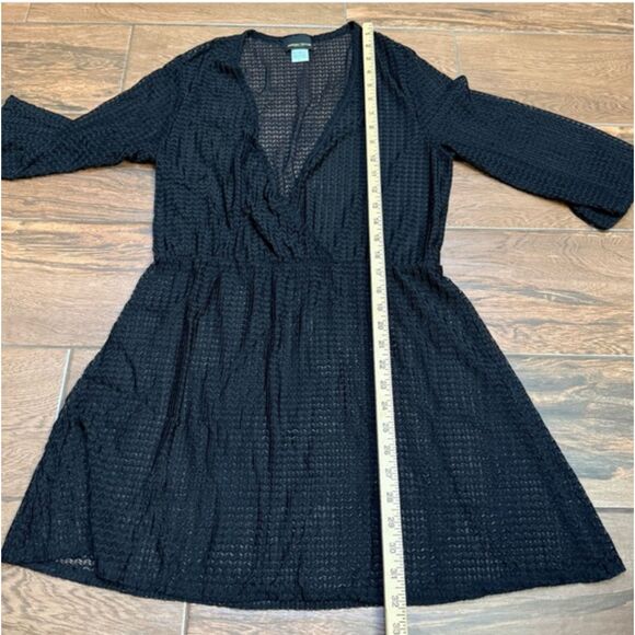 Jordan Taylor Black Mesh Swimsuit Cover Up Dress Tunic Spring Break Size L - Picture 3 of 9
